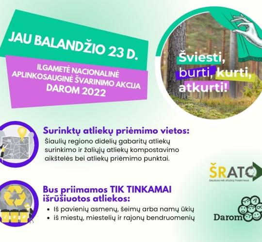 Akcija DAROM 2022 jau balandžio 23 d.